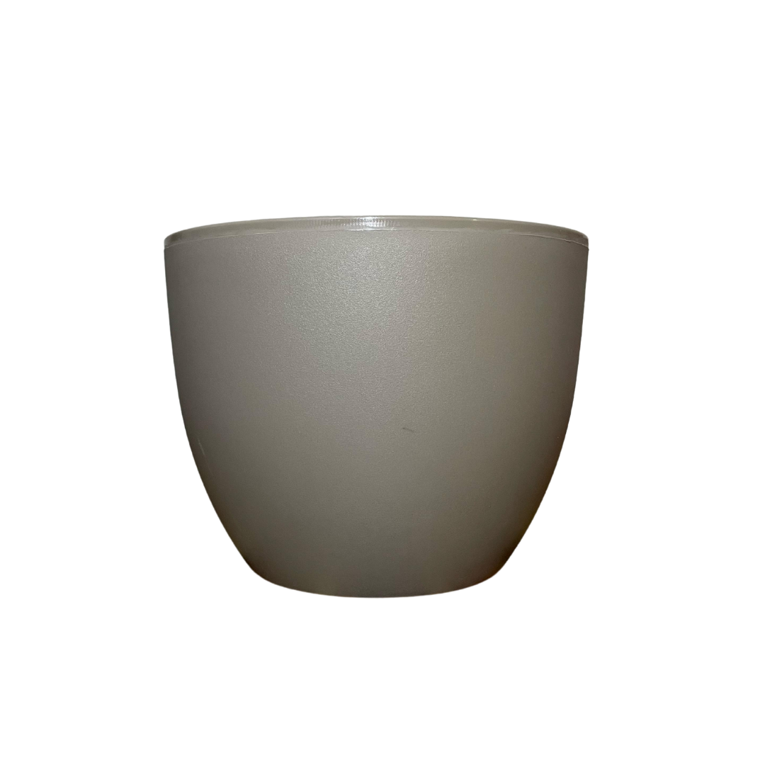 Macetero Circular Redondo Gris Taupe 20cm