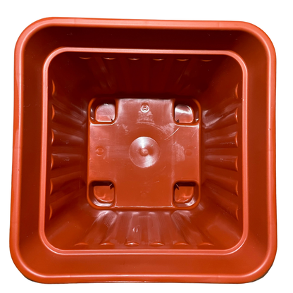 Macetero Cuadrado Naranja 22 cm