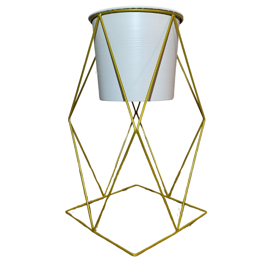 Macetero Pedestal Decorativo Blanco