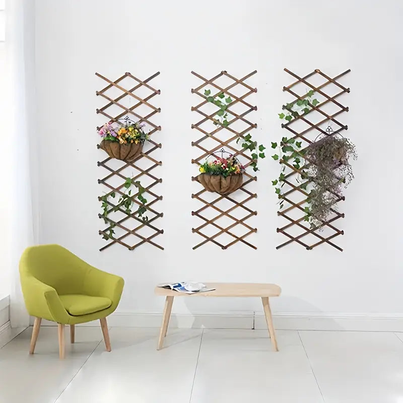 Valla de Jardín Expandible de Madera Maciza