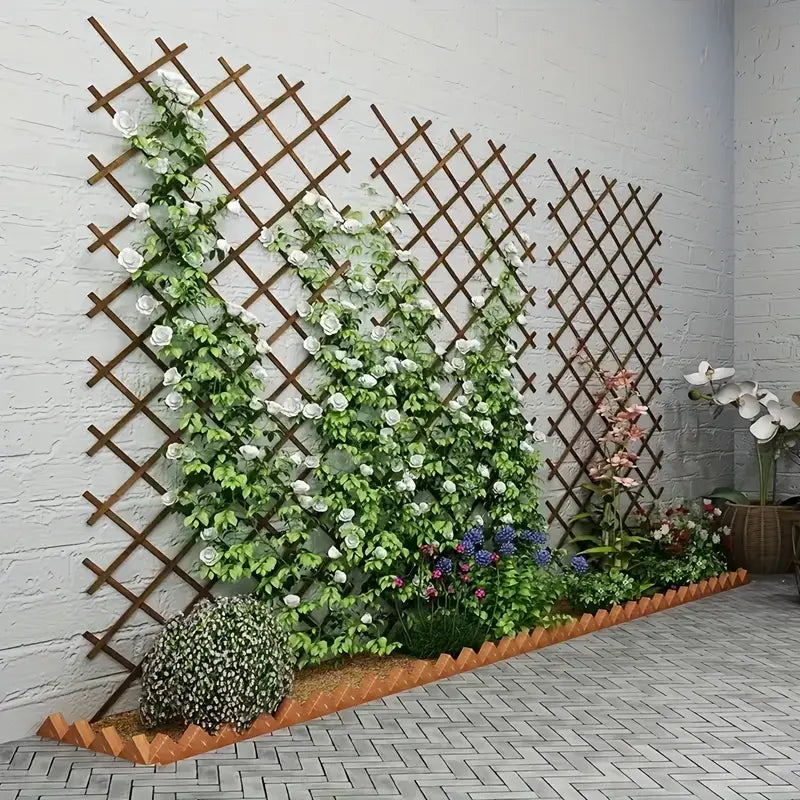 Valla de Jardín Expandible de Madera Maciza